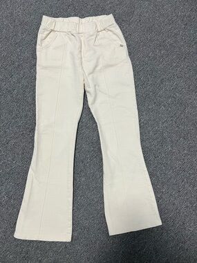 Kids Cream Flared Knit Pants